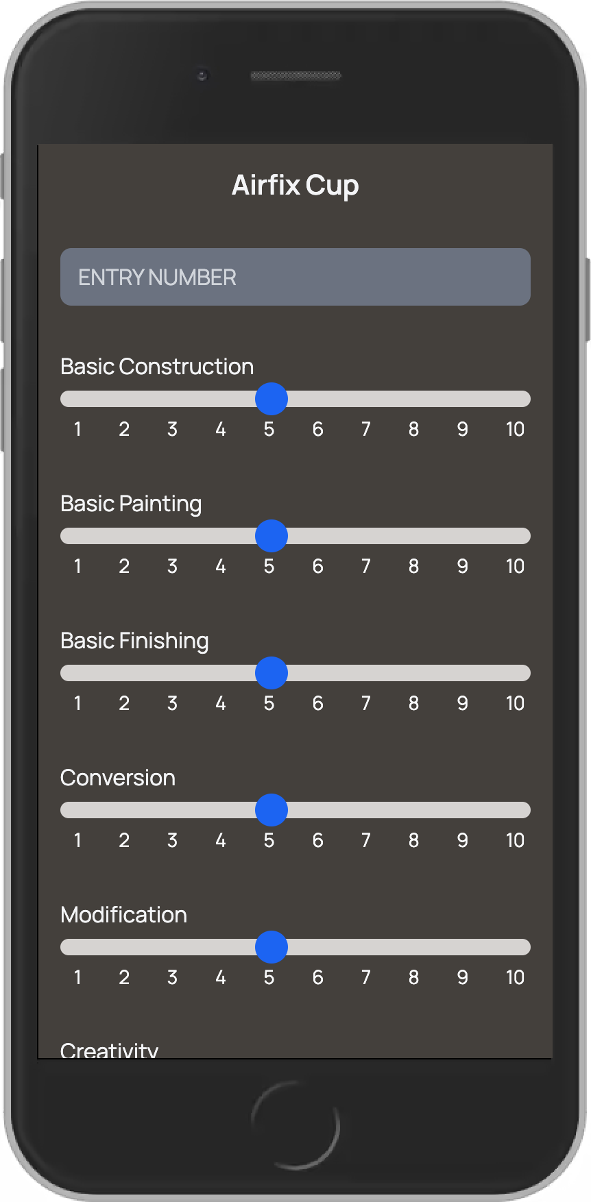 Entering scores via iPhone